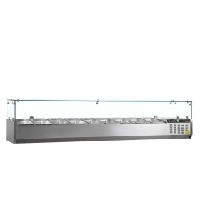 TEFCOLD - Vitrine réfrigérée à ingrédients 10 x GN 1/4 avec pare-haleine vitré