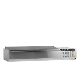 TEFCOLD - Vitrine réfrigérée à ingrédients 6 x GN 1/4 avec couvercle inox