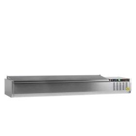 TEFCOLD - Vitrine réfrigérée à ingrédients 10 x GN 1/4 avec couvercle inox