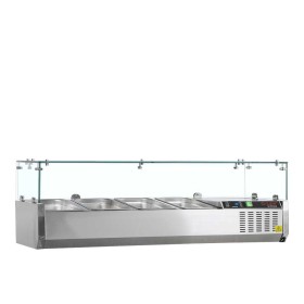 TEFCOLD - Vitrine réfrigérée à ingrédients 4 x GN 1/3 avec pare-haleine vitré