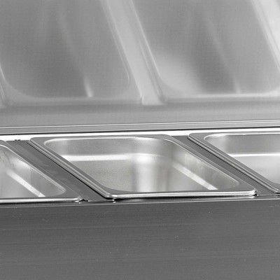 TEFCOLD - Vitrine réfrigérée à ingrédients 9 x GN 1/3 avec couvercle inox