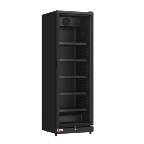 L2G - Vitrine à boissons réfrigérée noire acier 360 L porte vitrée