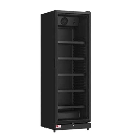 L2G - Vitrine à boissons réfrigérée noire acier 360 L porte vitrée