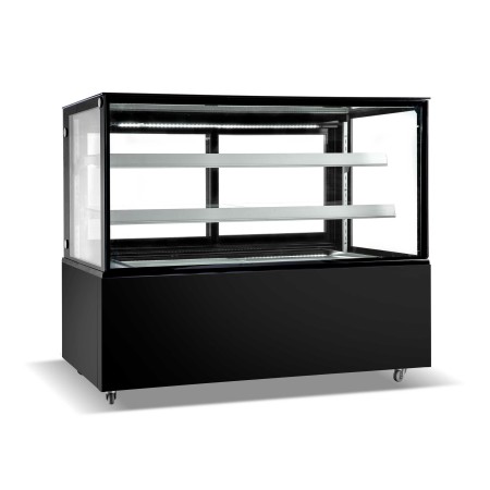L2G - Vitrine panoramique réfrigéré positive, 2étagères verre réglable en hauteur