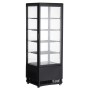 L2G - Vitrine réfrigérée noire type patisserie positive ventilé 4 grilles