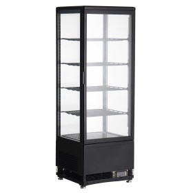 L2G - Vitrine réfrigérée noire type patisserie positive ventilé 4 grilles