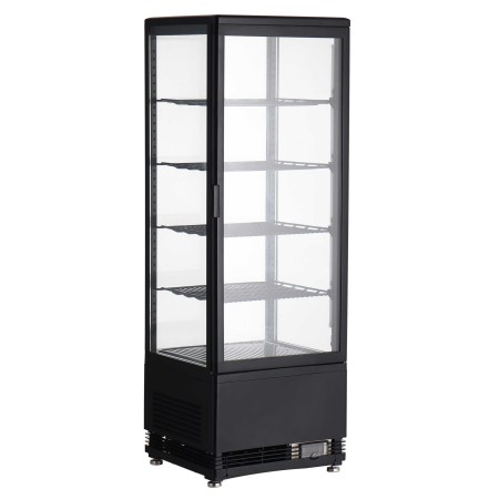 L2G - Vitrine réfrigérée noire type patisserie positive ventilé 4 grilles