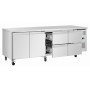 POLAR - Tour pâtissier série U 2 portes et 4 tiroirs, plan de travail inox