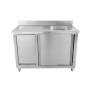 CPC - Meuble Plonge 1 Bac avec Dosseret et Poubelle - 1200 x 600 mm
