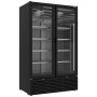 DIAMOND - Vitrine ventilée positive 1142 litres, 2 portes battantes NOIRE