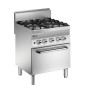 BARON - Fourneau - 4 feux vifs gaz sur four électrique - Chaleur ventilée - Gamme 650