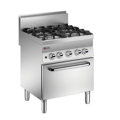 BARON - Fourneau - 4 feux vifs gaz sur four électrique - Chaleur ventilée - Gamme 650