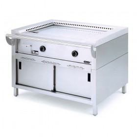 NAYATI - Plancha japonaise gaz Jumbo 2 zones de cuisson, sur armoire