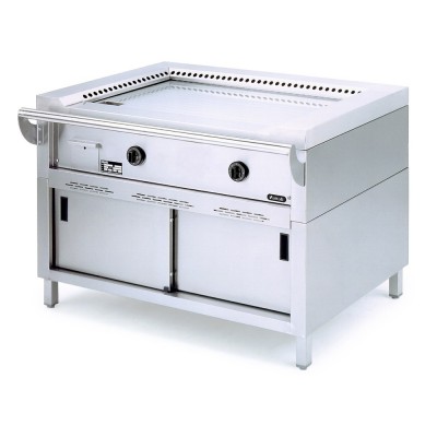 NAYATI - Plancha japonaise gaz Jumbo 2 zones de cuisson, sur armoire