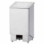 Poubelle inox à pédale couvercle avec vérin 120 litres