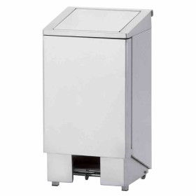Poubelle inox à pédale couvercle avec vérin 120 litres