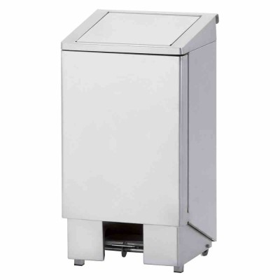 Poubelle inox à pédale couvercle avec vérin 120 litres
