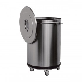 L2G - Bac à déchets roulant inox 90 L sans pédale