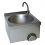 L2G - Lave-mains à fixer avec cuve ronde en inox et dosseret