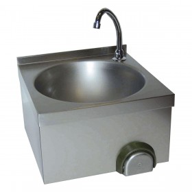 Lave main à fixer avec cuve ronde en inox - CHR-Avenue