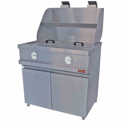 DIAMOND - Friteuse Gaz - 2 cuves rondes de 13 Litres de capacité