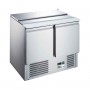 Saladette inox réfrigérée 2 portes - Vitrine Professionnelle
