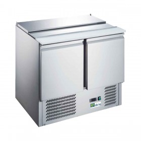 Saladette inox réfrigérée 2 portes - Vitrine Professionnelle