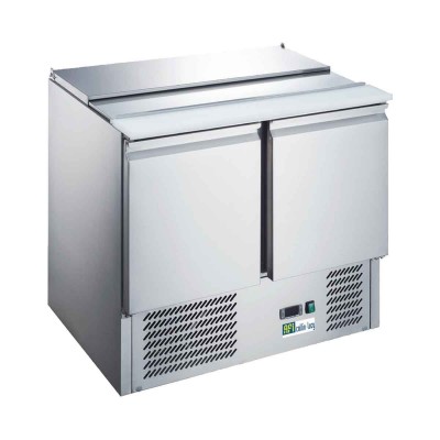 Saladette inox réfrigérée 2 portes - Vitrine Professionnelle