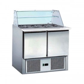Saladette réfrigérée 2 portes, cuve 2 GN 1/1 + 3 GN 1/6 - CHR-AVENUE