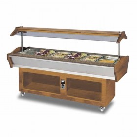 Salade bar / Buffet chauffant 2180 mm L2G - 6 x GN 1/1 - Buffet Chauffant Professionnel