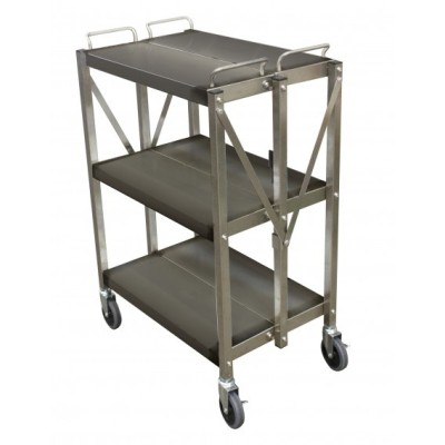 L2G - Desserte inox pliable sur roulettes