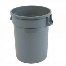 Poubelle ou conteneur 80 L gris avec couvercle et socle roulant