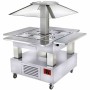 DIAMOND - Ilot buffet chauffant 4 bac GN 1/1 +20°C à 90°C bois blanc
