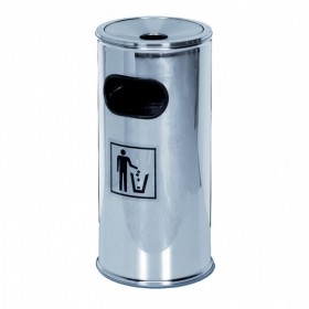 Corbeille avec cendrier inox - CHR-Avenue