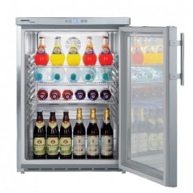Armoire frigorifique de stockage inox, 141 L, porte vitrée - Liebherr