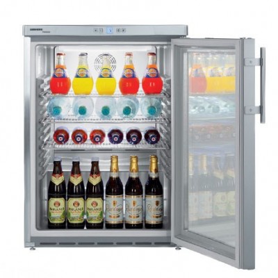Armoire frigorifique de stockage inox, 141 L, porte vitrée - Liebherr