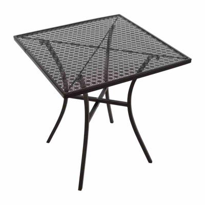Table de bistro carrée noire en acier ajouré Ø100 mm- BOLERO - GG706