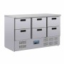 Table réfrigérée positive 6 tiroirs 368L, inox - Polar