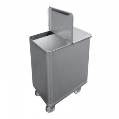 L2G - Bac sel/farine inox avec couvercle 130 L