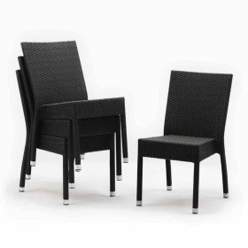 BOLERO - Chaises en rotin PE anthracite