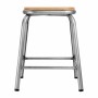 BOLERO - Tabouret bas en acier galvanisé avec assise en bois (lot de 4)