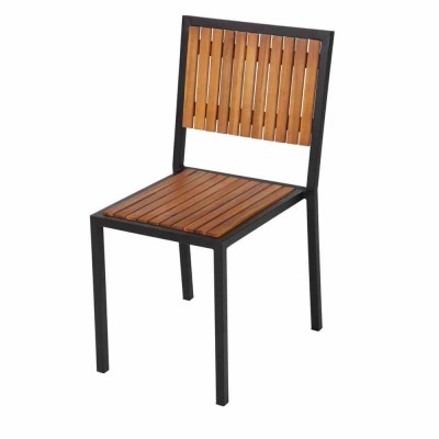 BOLERO - Chaises en acier et acacia (lot de 4)