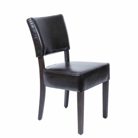 BOLERO - Chaises confortables en simili cuir marron foncé
