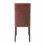 BOLERO - Chaise dossier haut en simili cuir marron foncé patiné x2