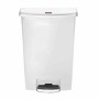 RUBBERMAID - Poubelle à pédale frontale large Slim Jim Step-On blanche 90L