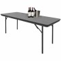BOLERO - Table rectangulaire pliante grise en ABS 1830mm