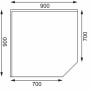 VOGUE - Table d'angle inox 700 mm