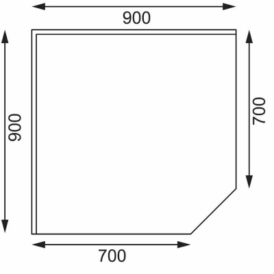 VOGUE - Table d'angle inox 700mm