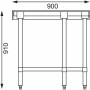 VOGUE - Table d'angle inox 700mm