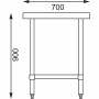 VOGUE - Table en acier inoxydable sans rebord 1800 x 700mm
